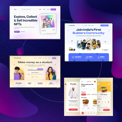 17 Figma UI Design Template Bundle | NFT Mental Health Online Classes Cleaner Mechanics Garden Store Figma Website Template CreativeRino