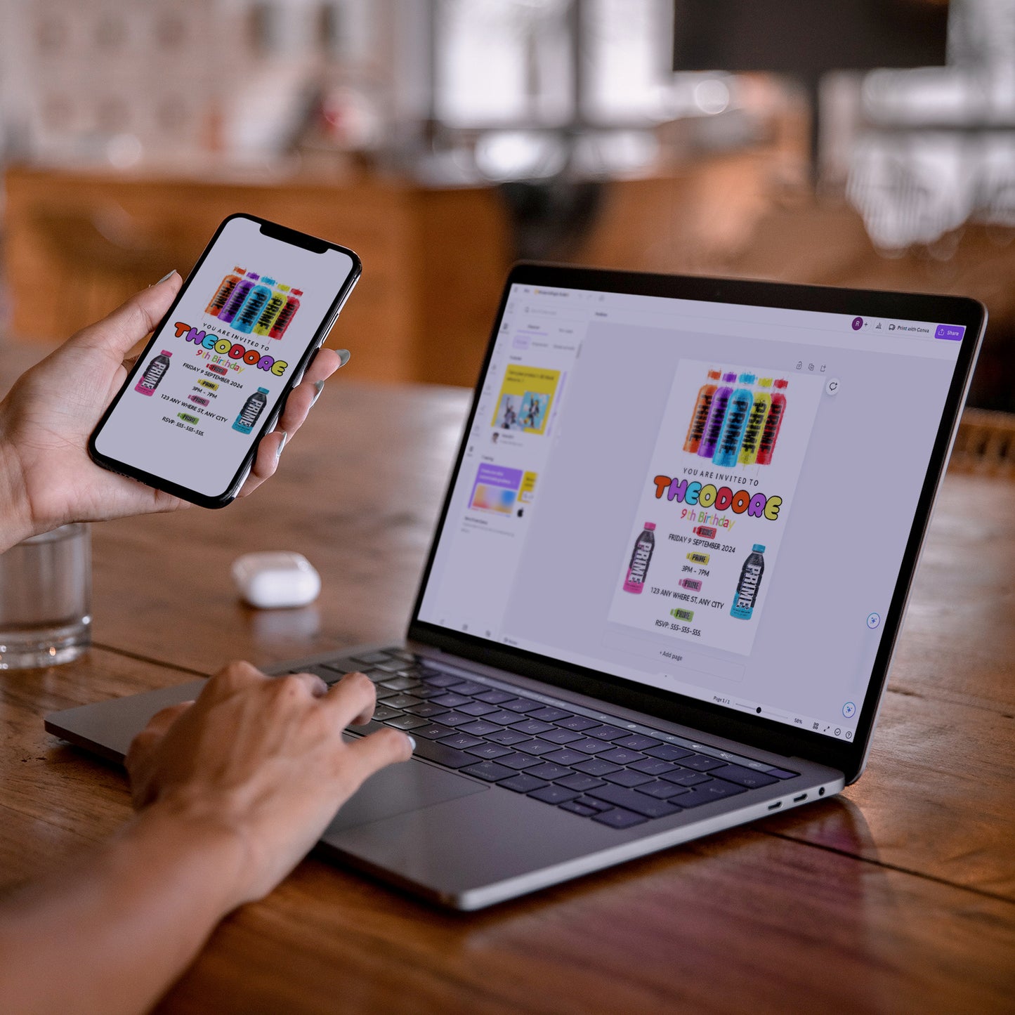 Prime Energy Drink Birthday Invitation Template - CreativeRino