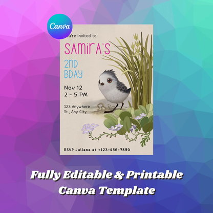 Bird Birthday Invitation Template - CreativeRino