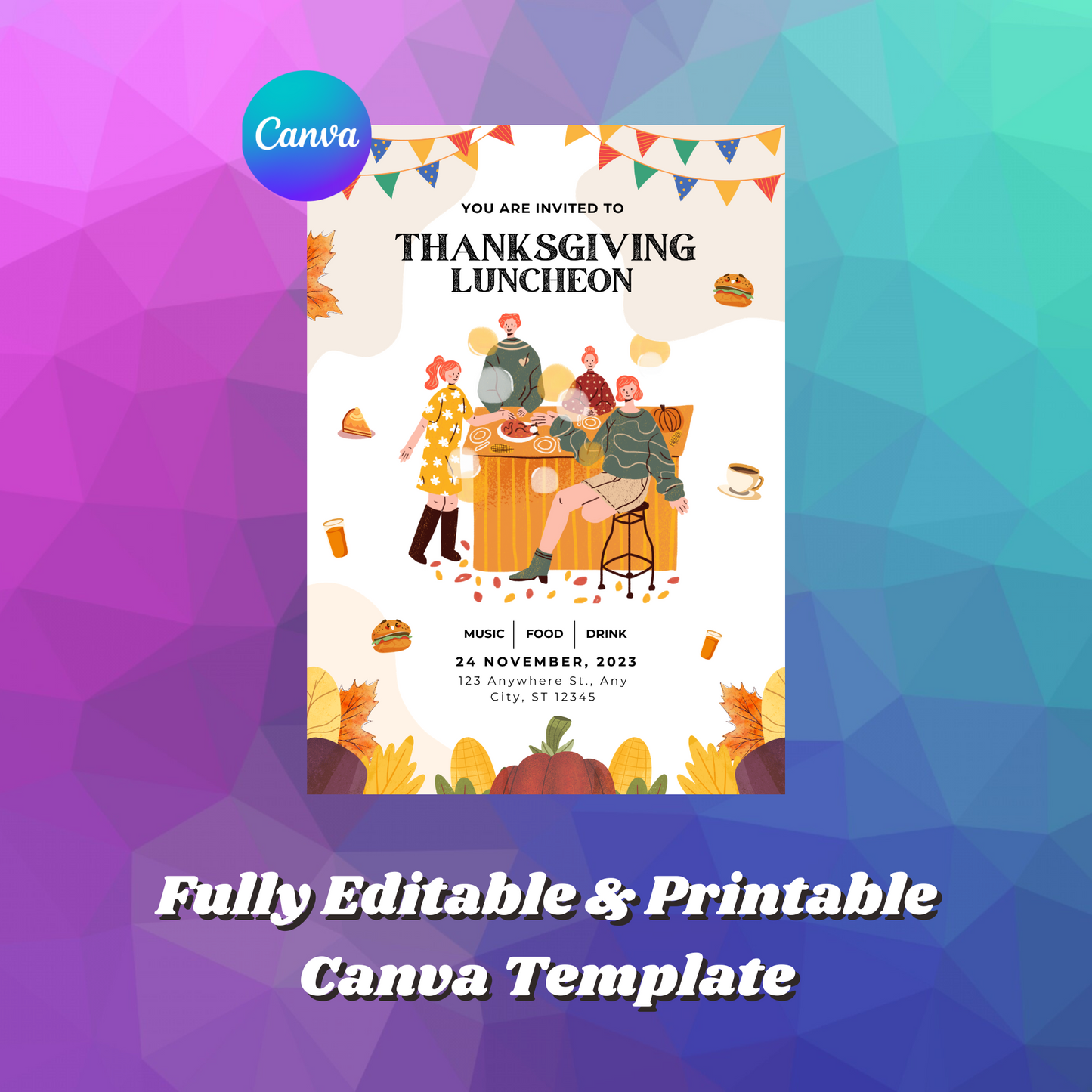 Thanksgiving Luncheon Invitation Template