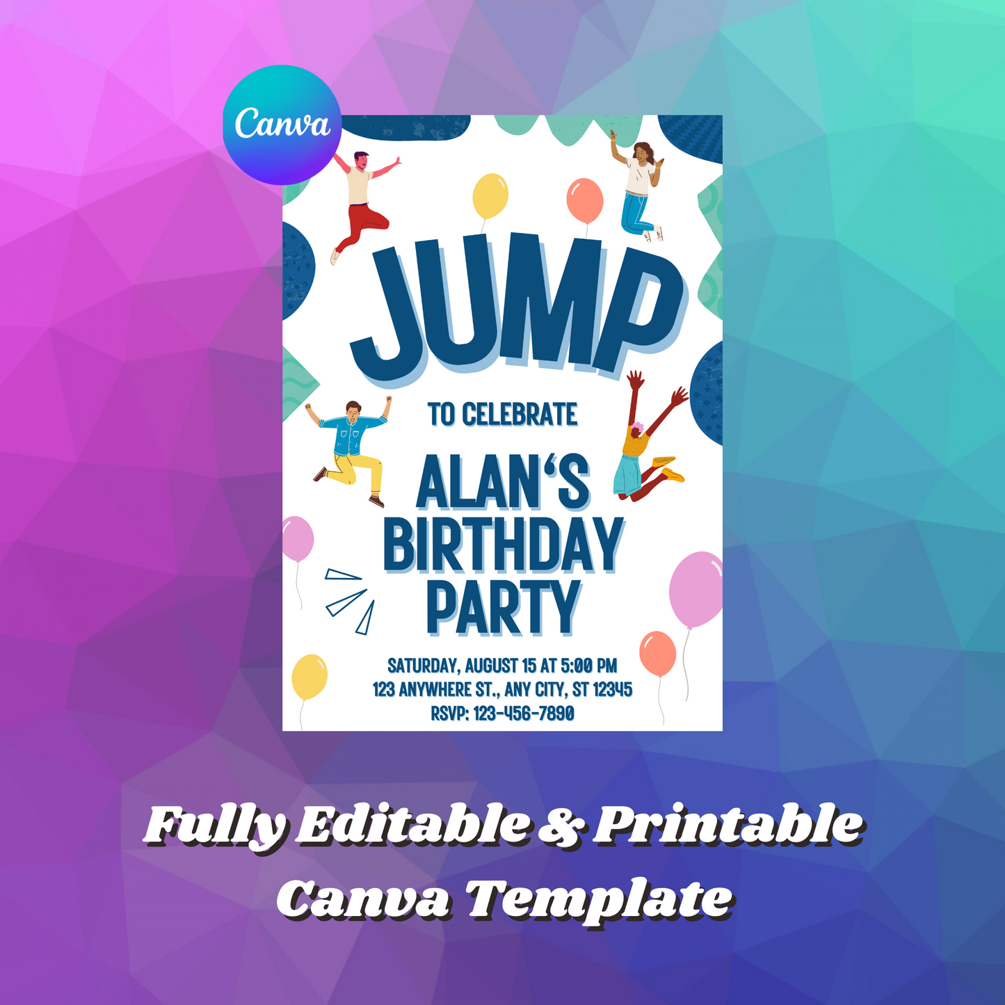 Jump Birthday Invitation Template