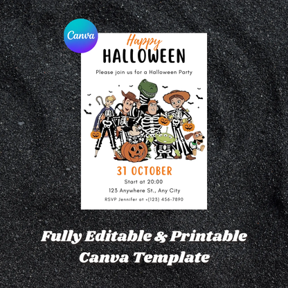 Toy Story Halloween Birthday Party Invitation Template - CreativeRino