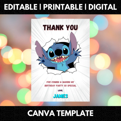 Stitch Thank You Card Template - CreativeRino