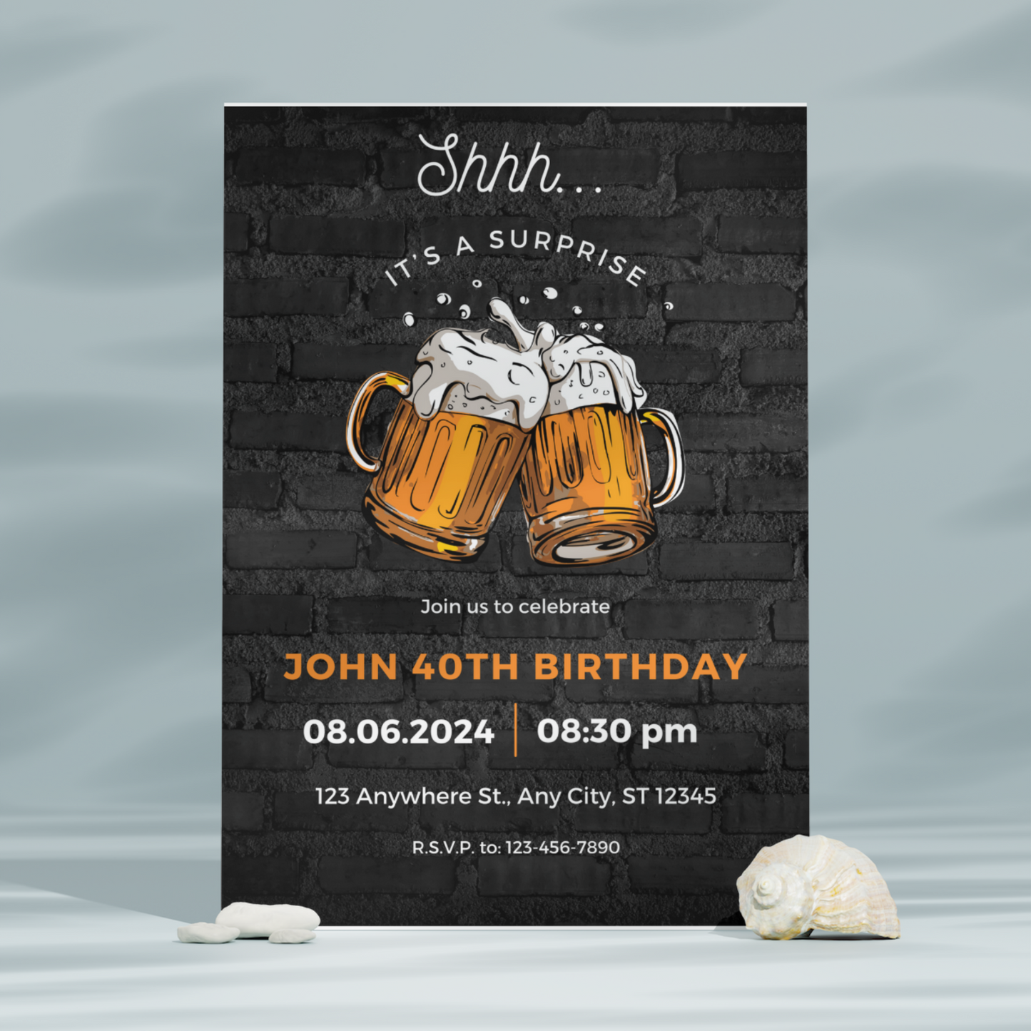 Beer Surprise Birthday Party Invitation Template