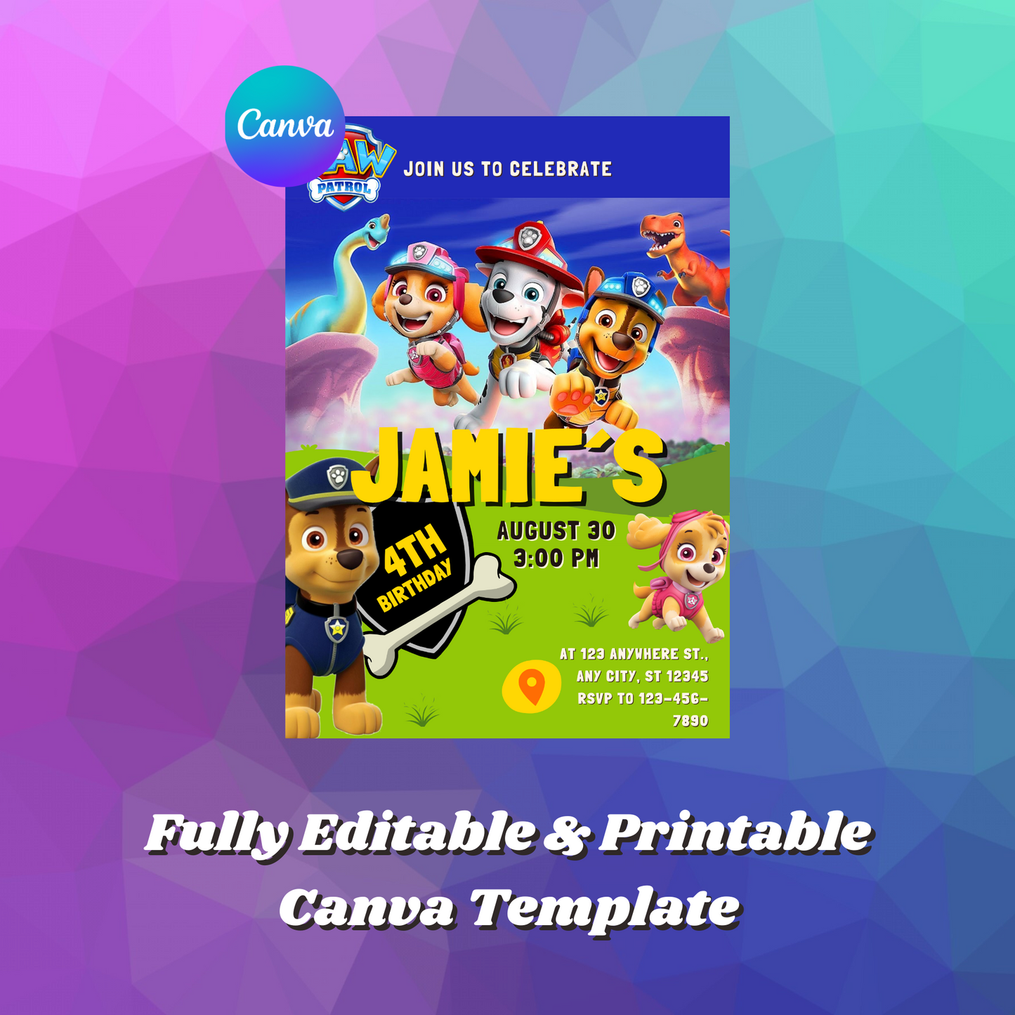 Paw Patrol Birthday Invitation Template