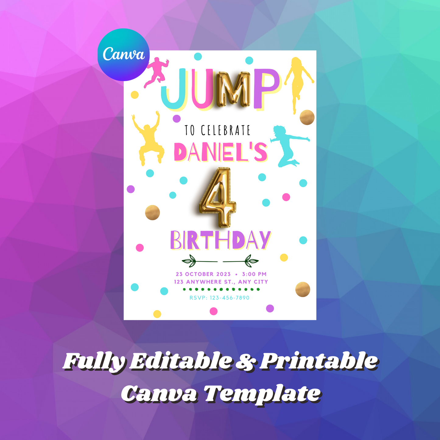 Jump Birthday Invitation Template