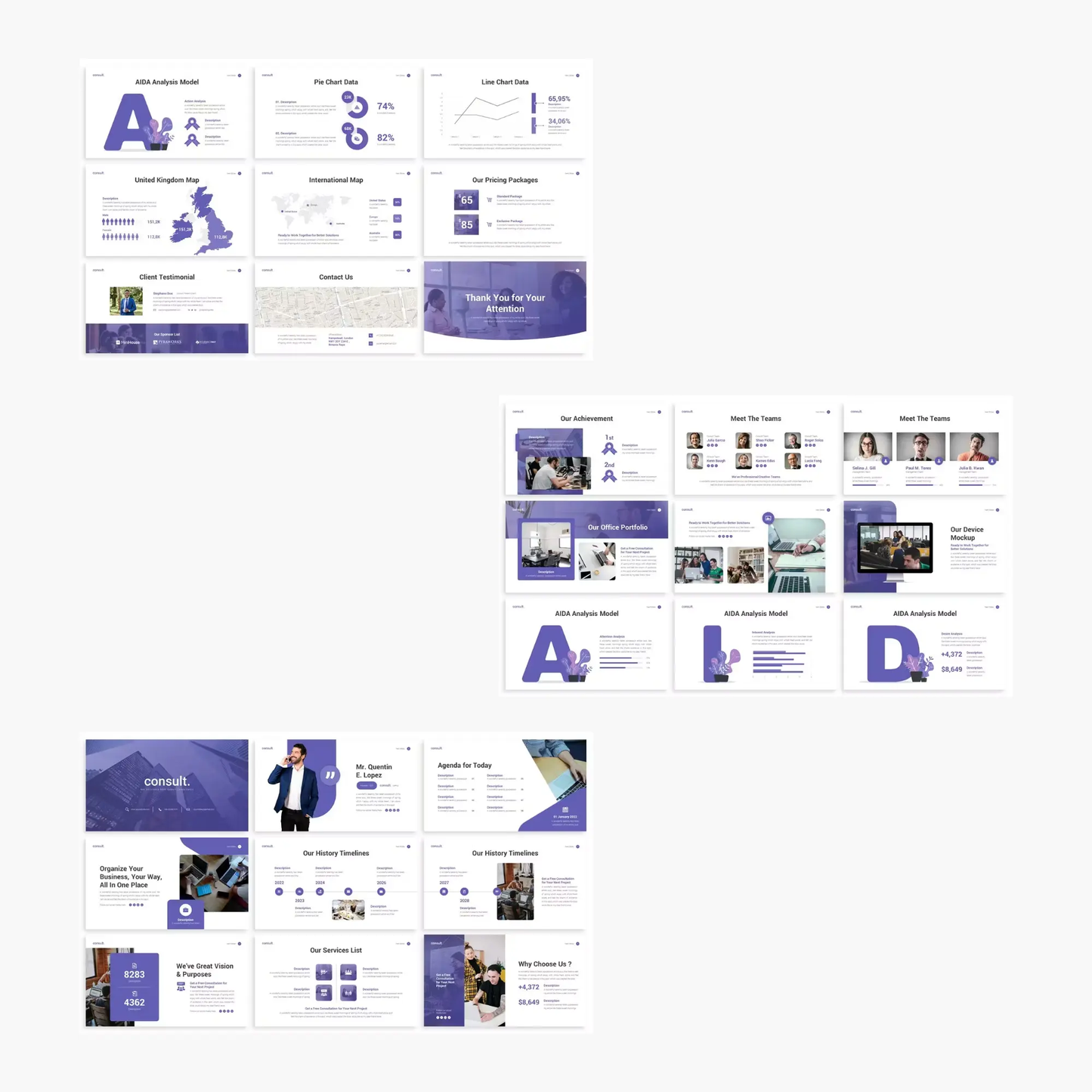 5 Consulting Powerpoint Presentation Template Bundle | Finance Business Mentoring Management Strategy Consulting PowerPoint Template - CreativeRino