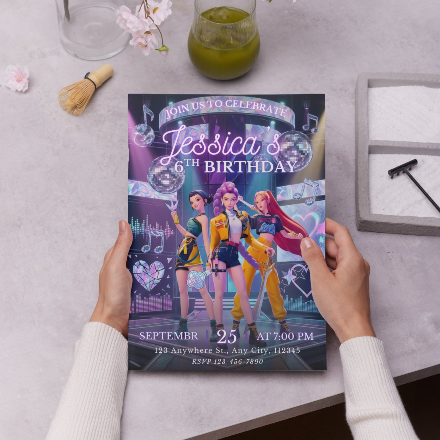 Kpop Demon Hunters Birthday Invite – Stylish Editable Template CreativeRino
