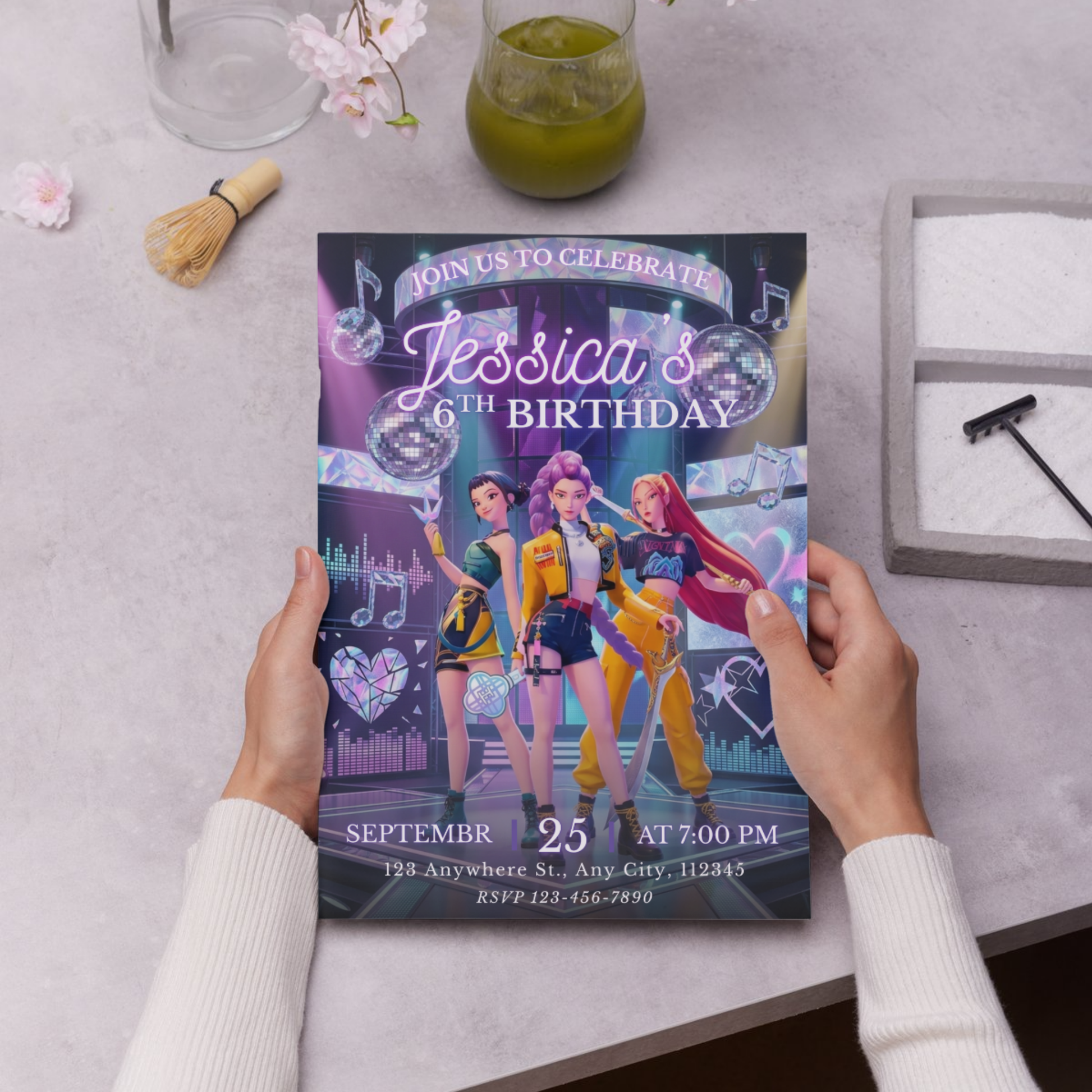 Kpop Demon Hunters Birthday Invite – Stylish Editable Template CreativeRino