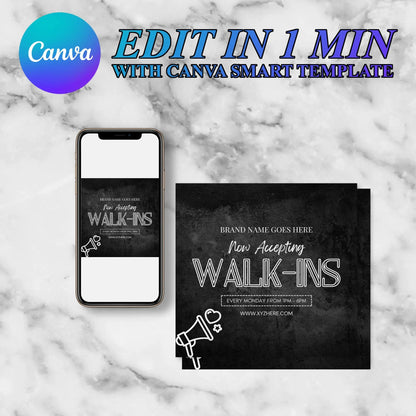 Walk Ins Welcome Flyer Template | Social Media Template CreativeRino