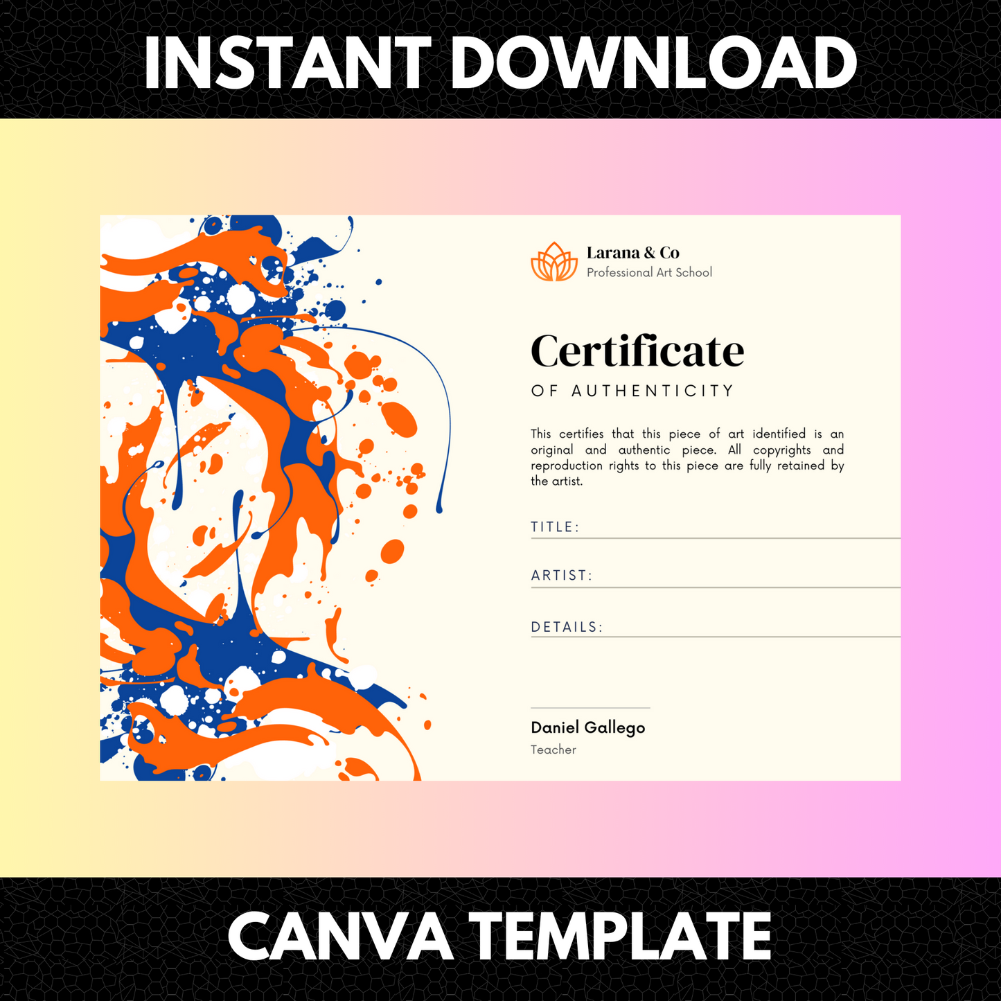 Certificate of Authenticity Template | Authenticity Certificate