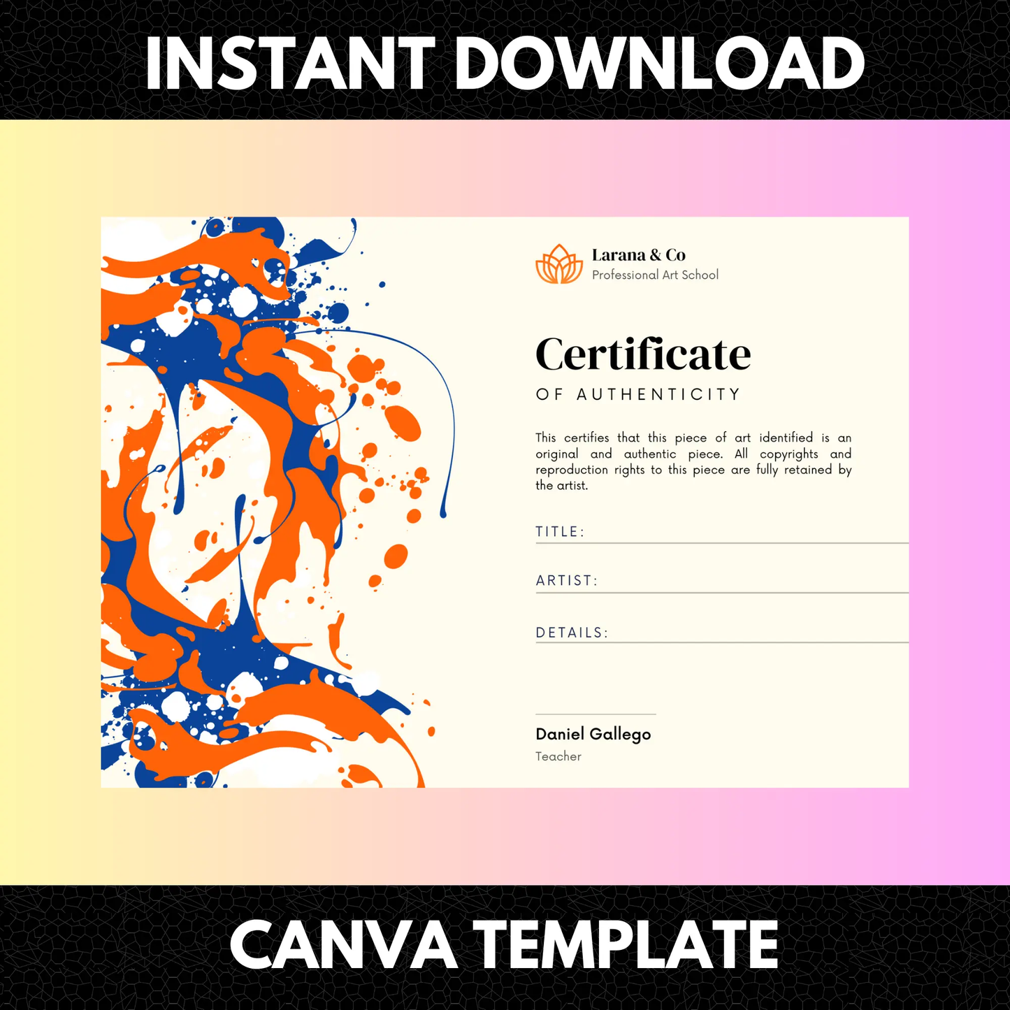 Certificate of Authenticity Template | Authenticity Certificate - CreativeRino