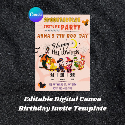 Mickey Mouse Costume Birthday Party Invitation Template - CreativeRino