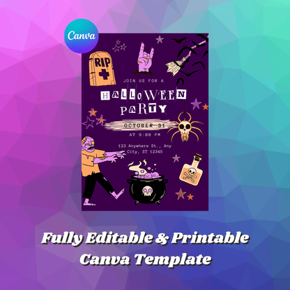 Halloween Party Invitation Template - CreativeRino