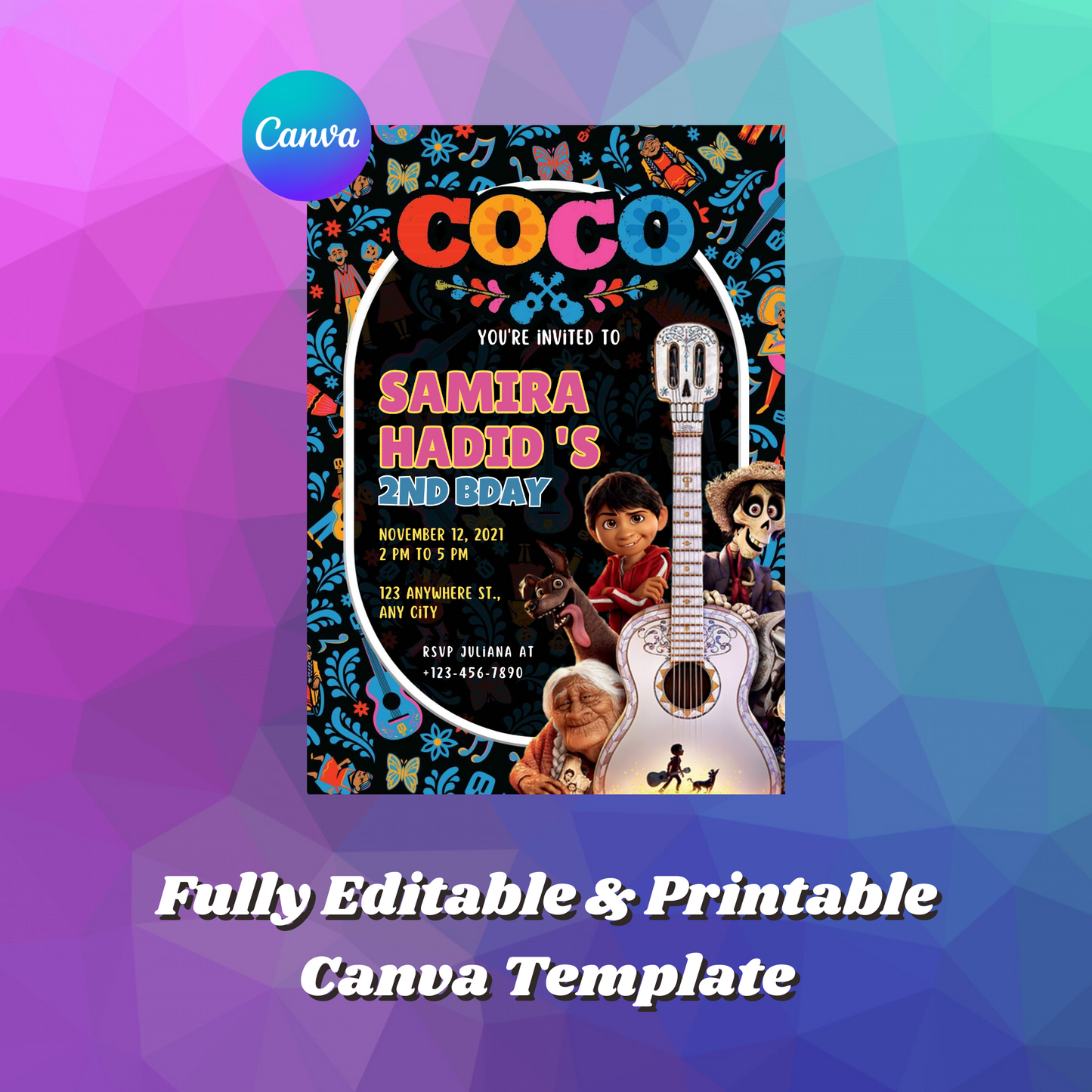 Coco Birthday Invitation Template