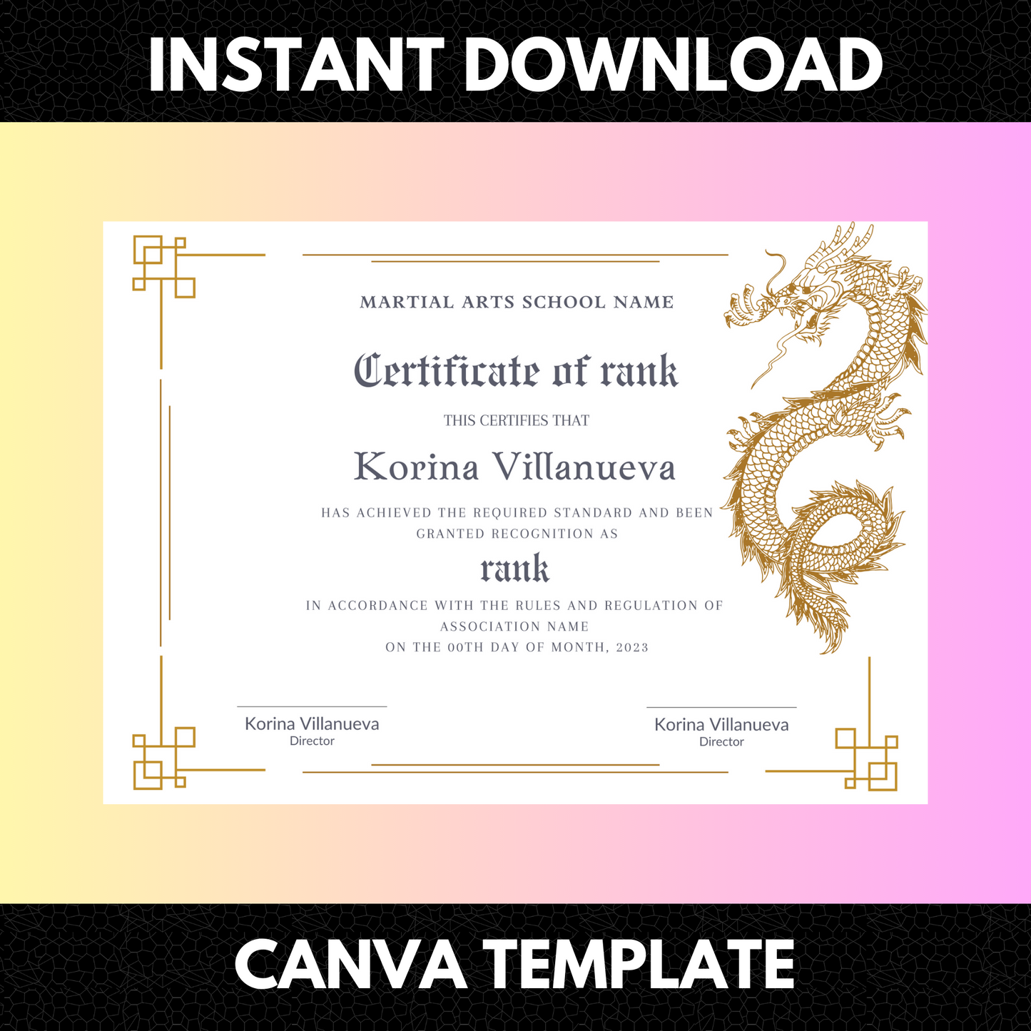 Certificate of Rank Template | Rank Certificate