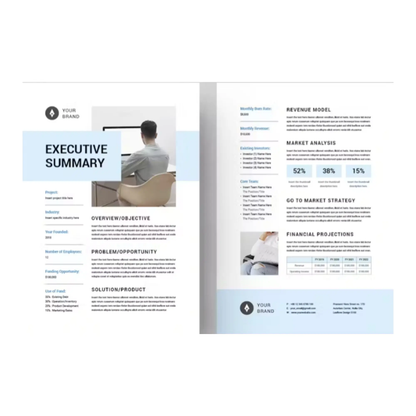 2 Executive Summary Template Bundle | Business Executive Summary Report | Startup Business Executive Summary | Adobe Indesign & MS Word CreativeRino