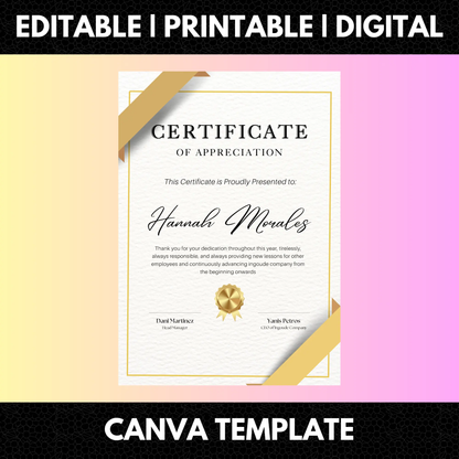 Certificate of Appreciation Template | Appreciation Certificate - CreativeRino