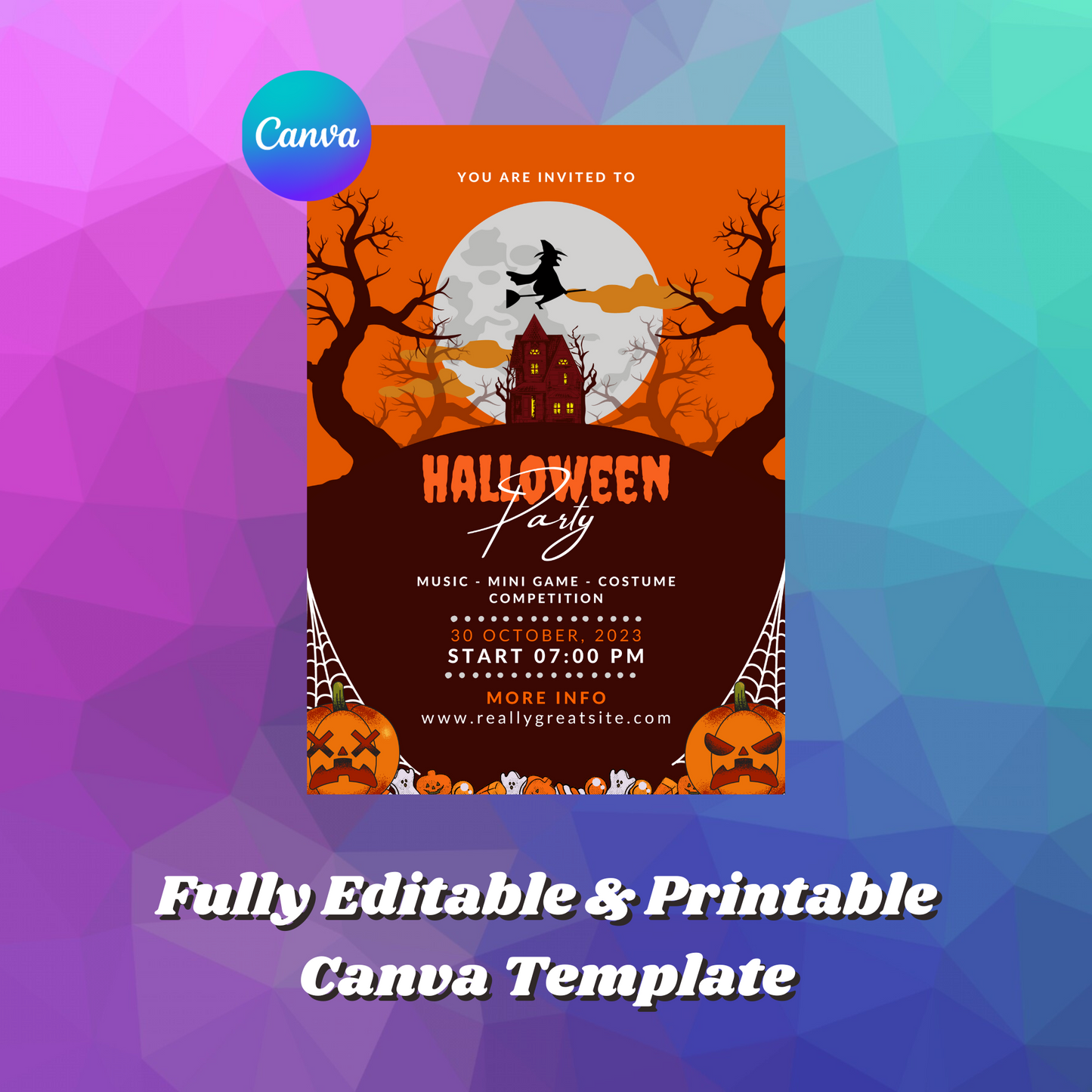 Halloween Party Invitation Template