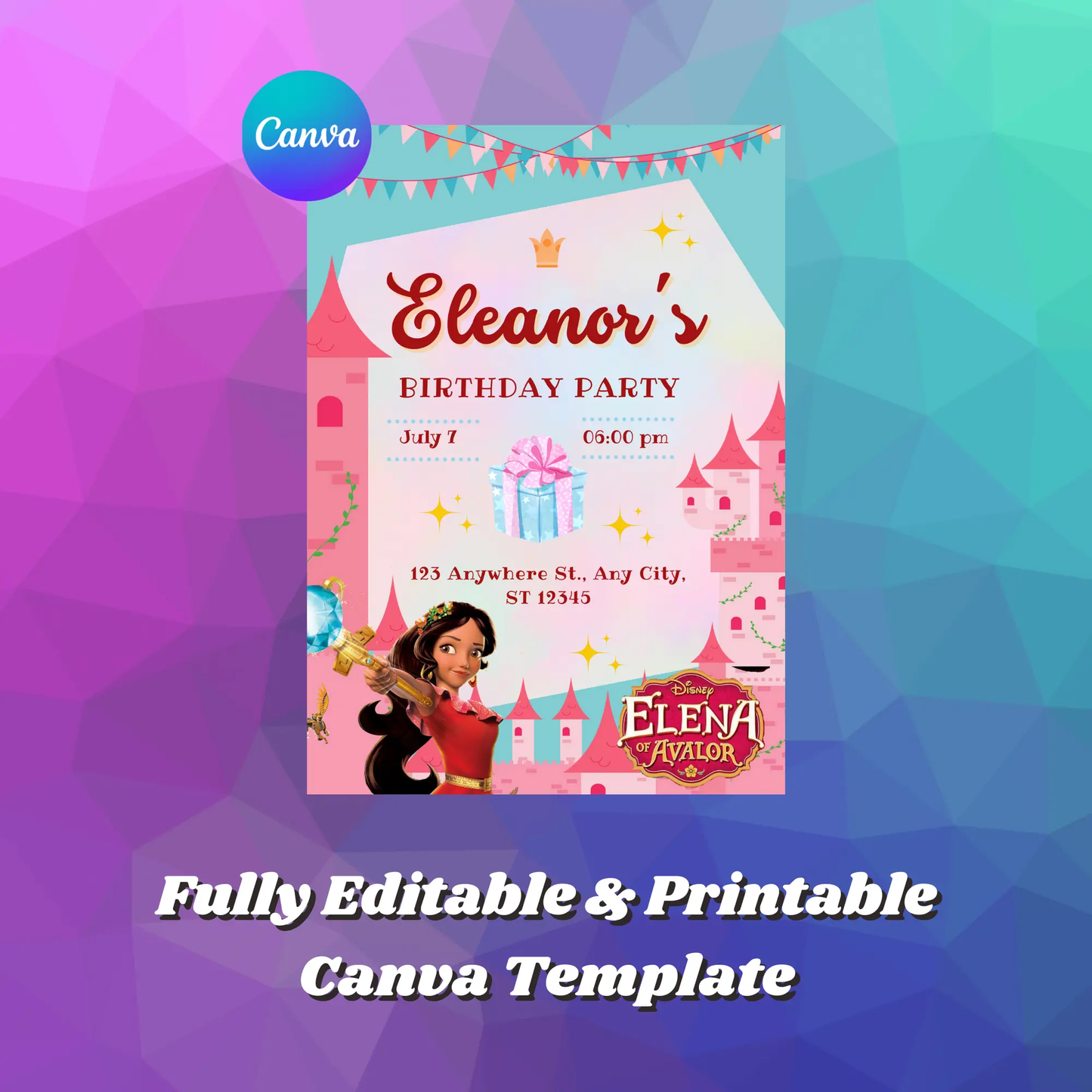 Elena of Avalor Birthday Invitation Template - CreativeRino