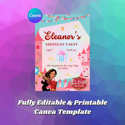 Elena of Avalor Birthday Invitation Template - CreativeRino