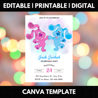 Blue's Clues Birthday Invitation Template - CreativeRino
