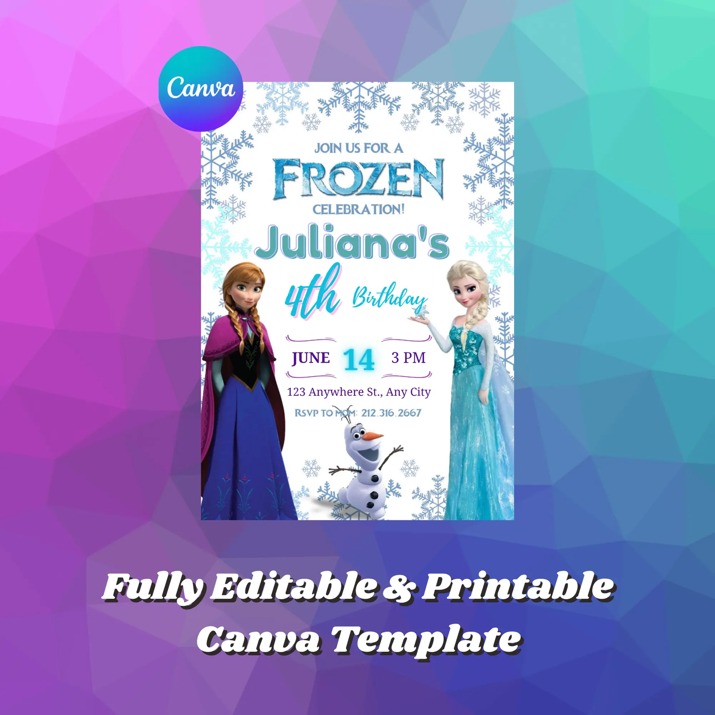 Frozen Birthday Invitation Template - CreativeRino