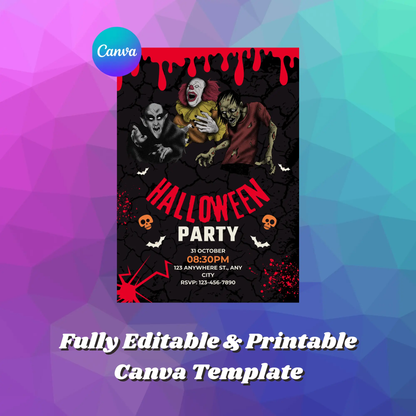 Halloween Party Invitation Template - CreativeRino