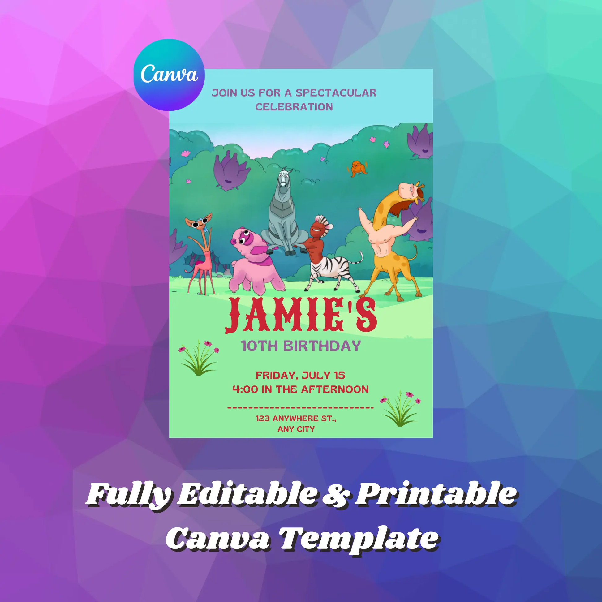 Centaurworld Birthday Invitation Template - CreativeRino