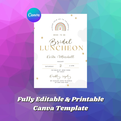 Bridal Luncheon Invitation Template - CreativeRino