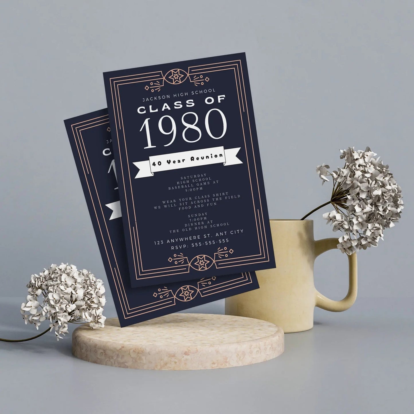 School Reunion Flyer Template | High School Class Reunion Invitation CreativeRino