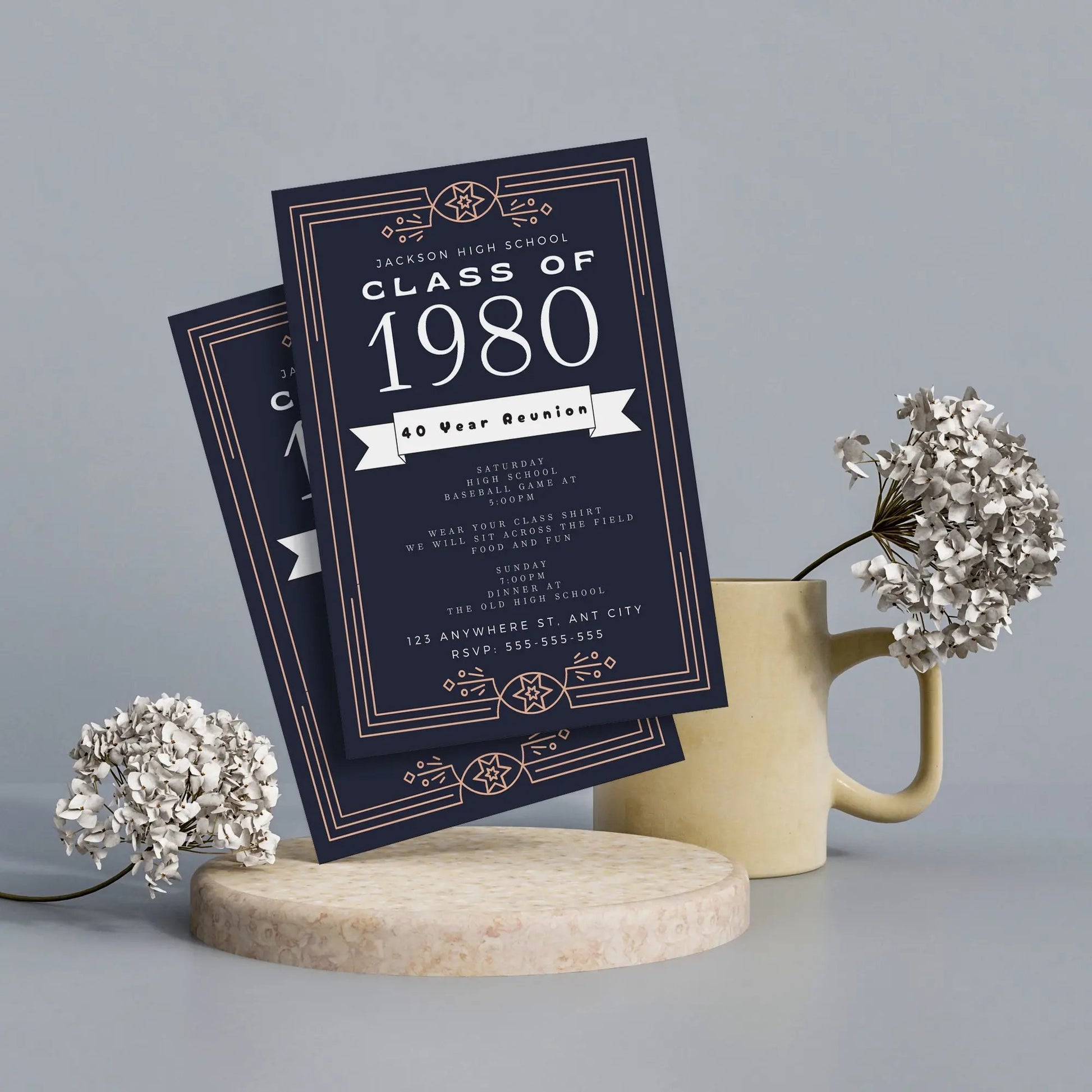 School Reunion Flyer Template | High School Class Reunion Invitation CreativeRino