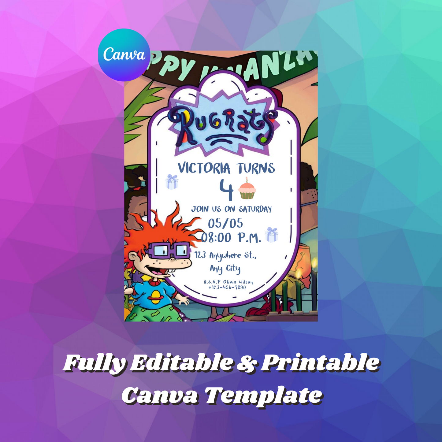 Rugrats Birthday Invitation Template