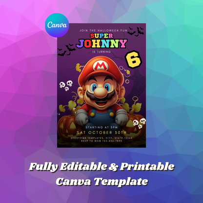 Super Mario Birthday Invitation Template - CreativeRino