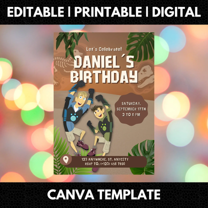 Wild Kratts Birthday Invitation Template - CreativeRino