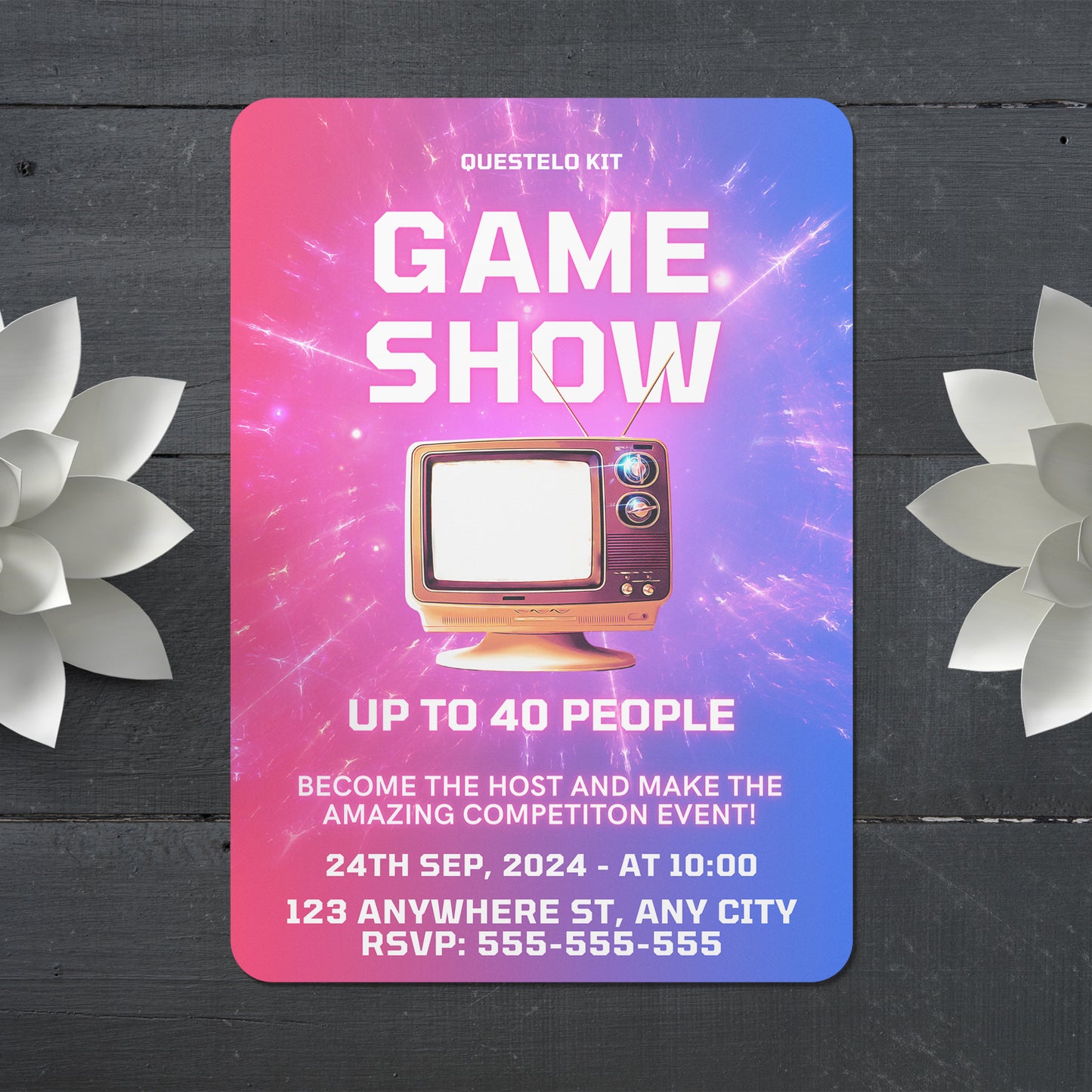 Game Show Birthday Invitation Template