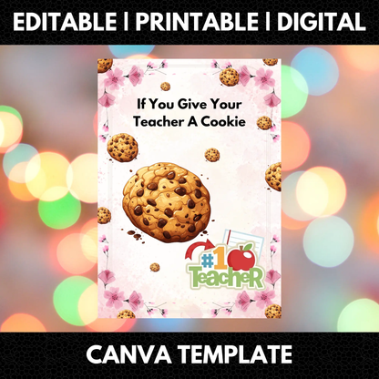 If You Give Your Teacher A Cookie Book Template - CreativeRino