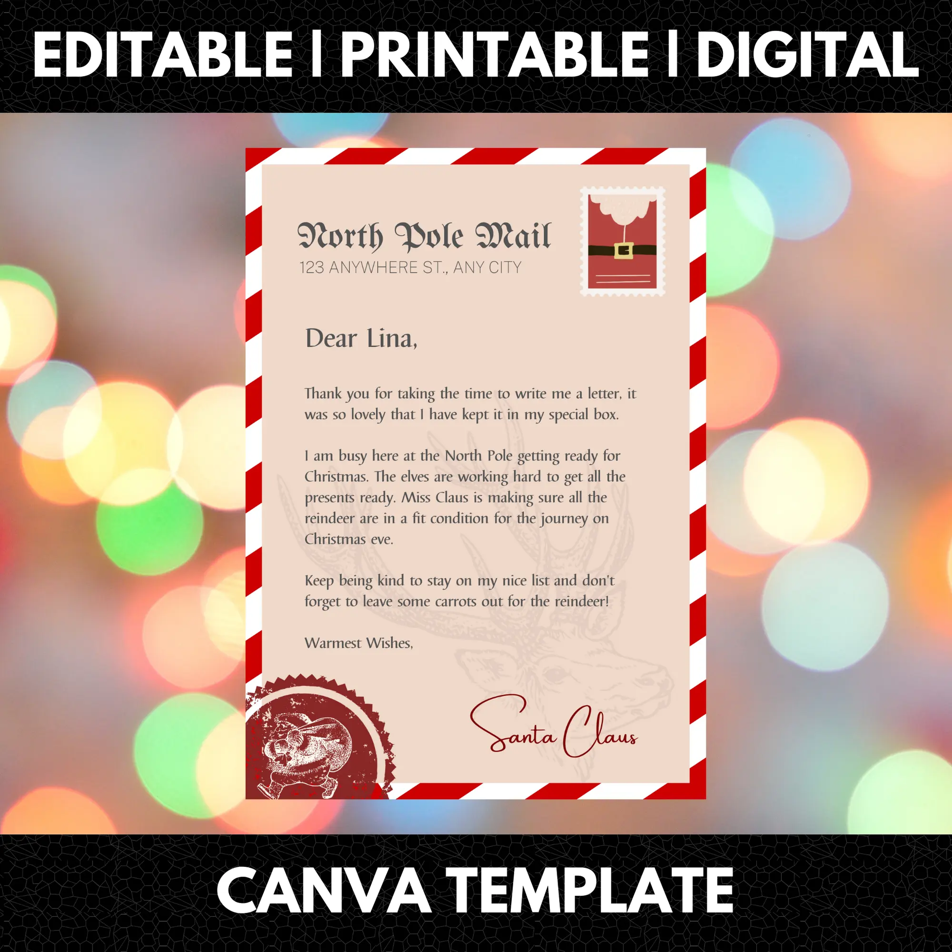 Letter from Santa Claus Christmas Template - CreativeRino
