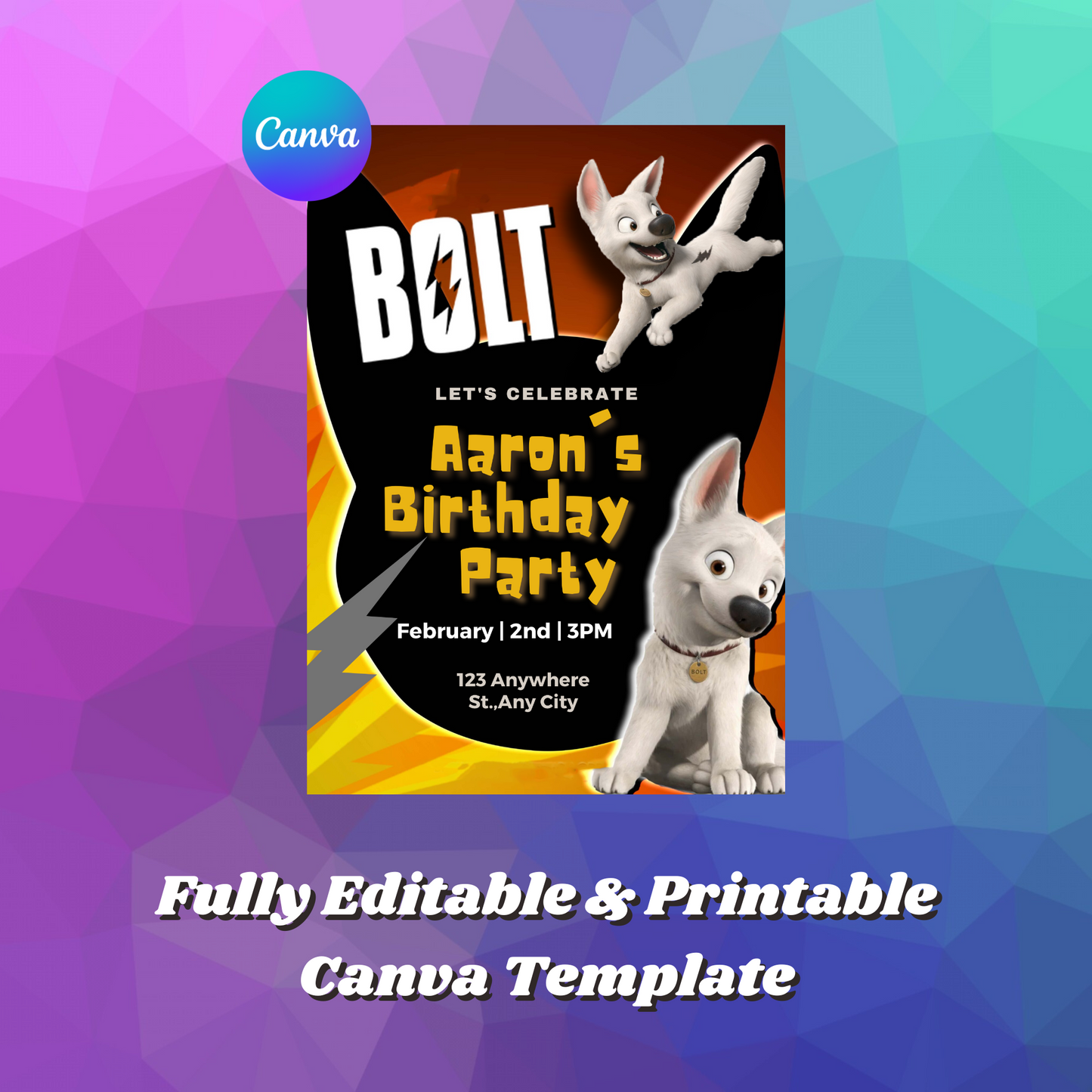 Bolt Birthday Invitation Template