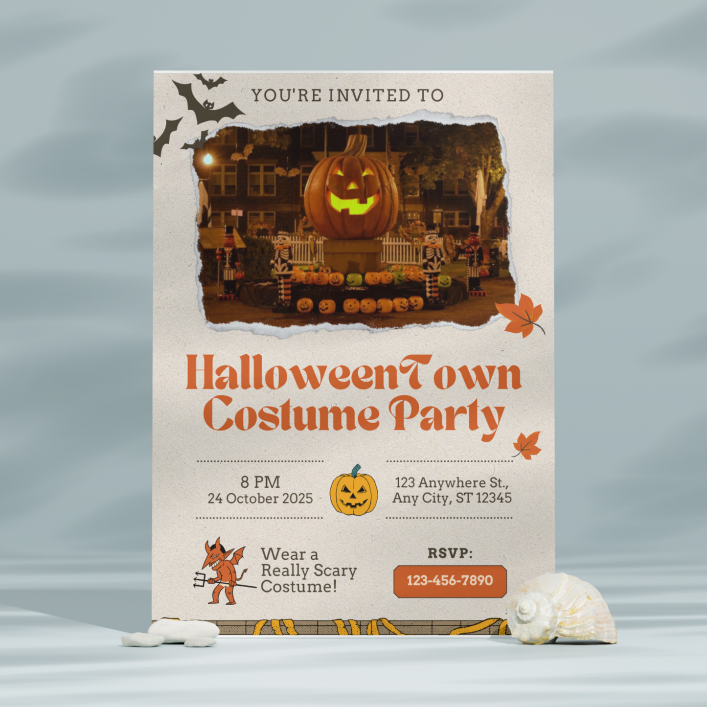 Spirit of Halloweentown Costume Party Invitation Template