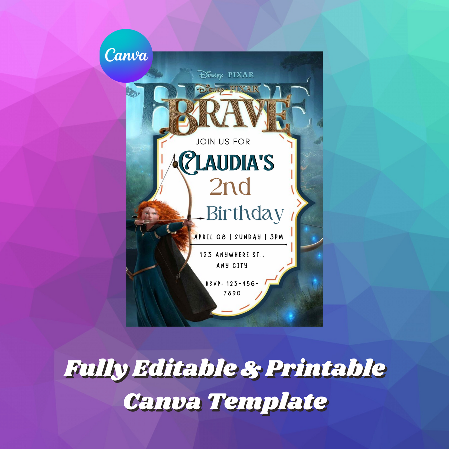 Brave Birthday Invitation Template