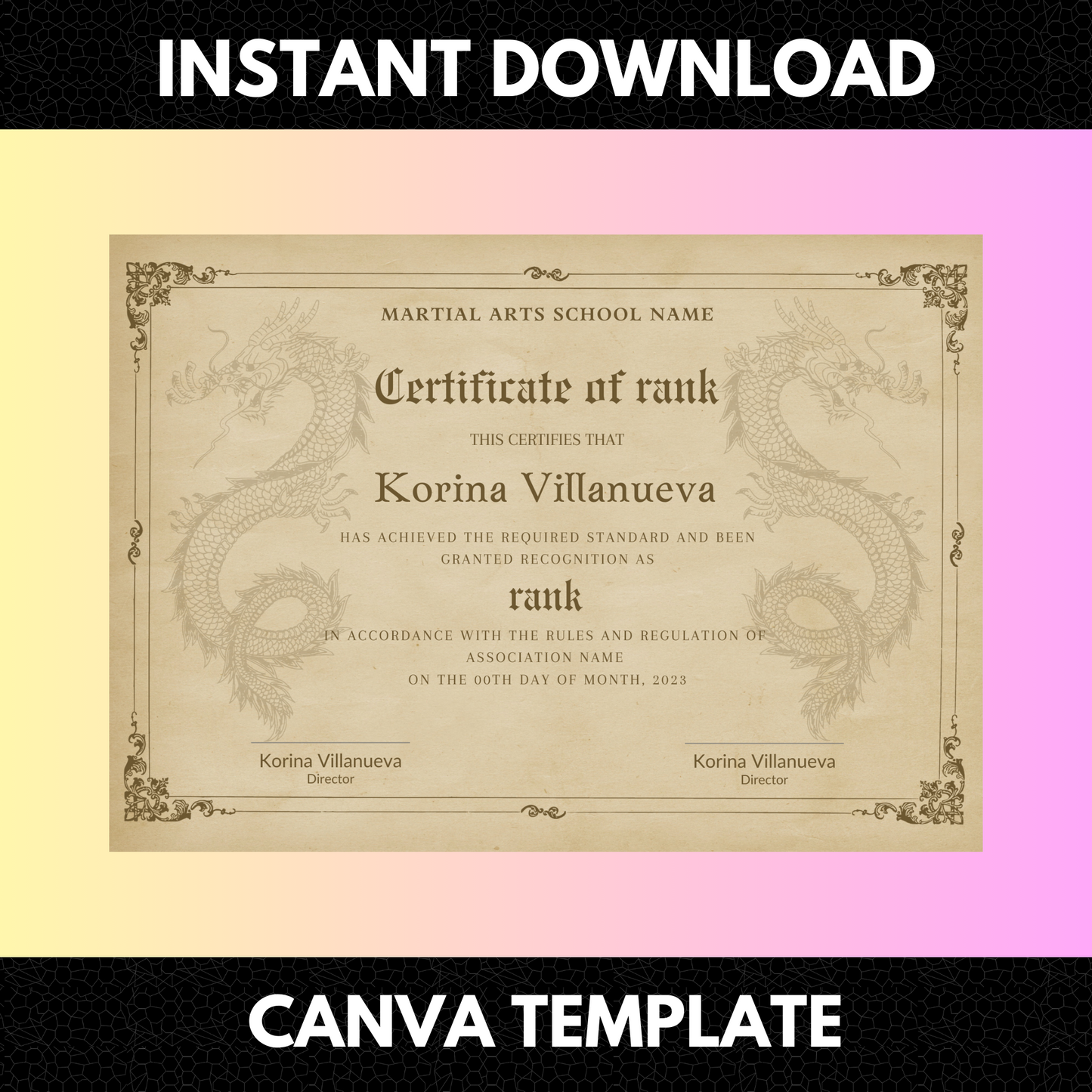 Certificate of Rank Template | Rank Certificate