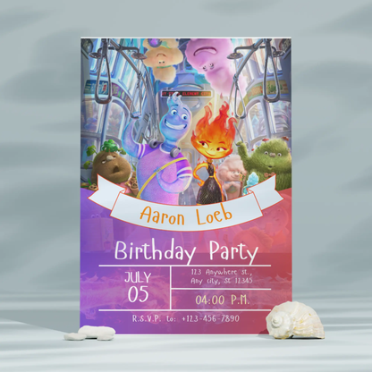 Elemental Birthday Party Invitation Template - CreativeRino