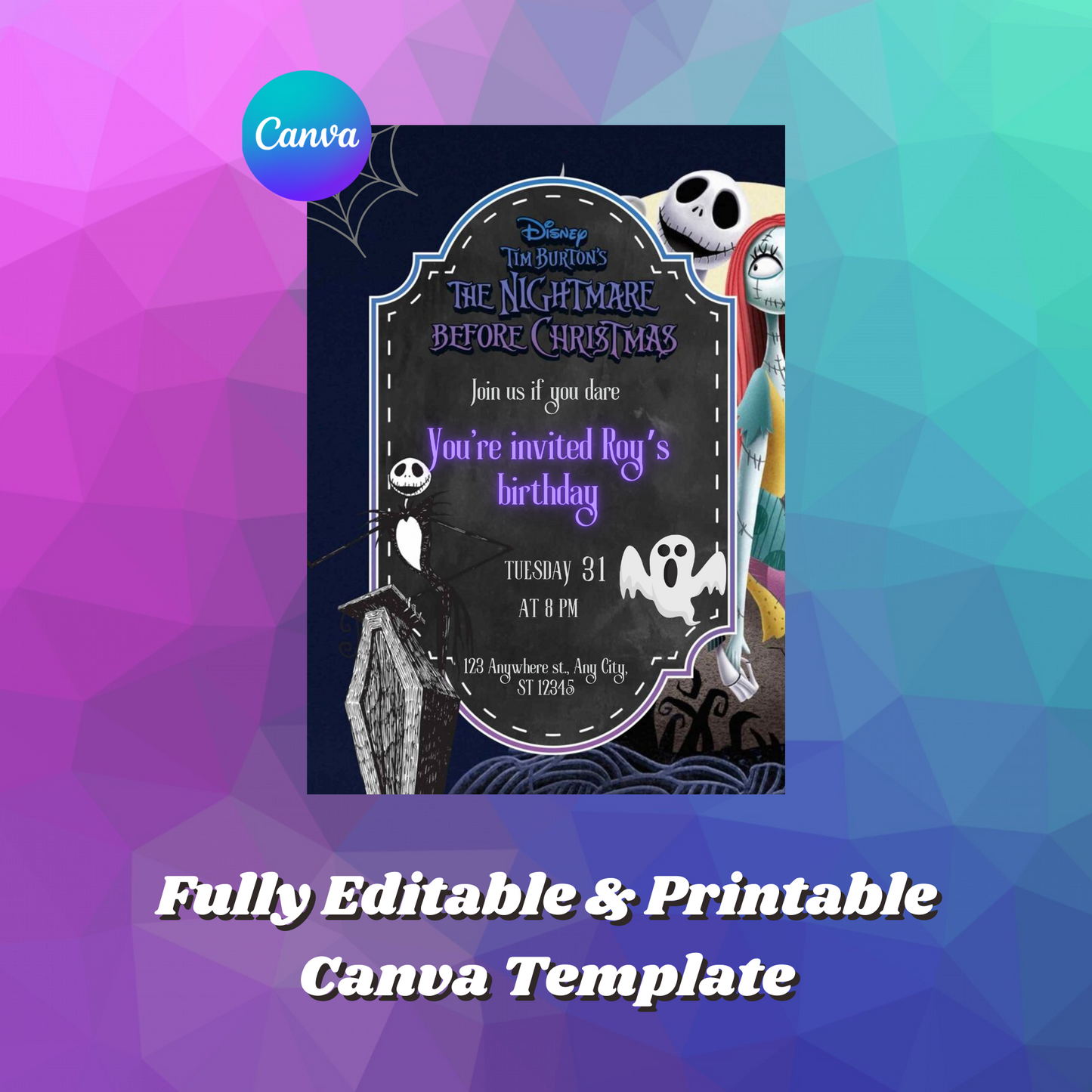 The Nightmare Before Christmas Birthday Invitation Template