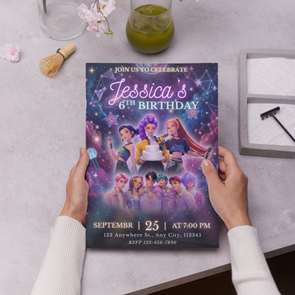 Demon Hunters Kpop Birthday Invite – Printable Custom Invitation CreativeRino