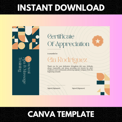 Certificate of Appreciation Template | Appreciation Certificate - CreativeRino