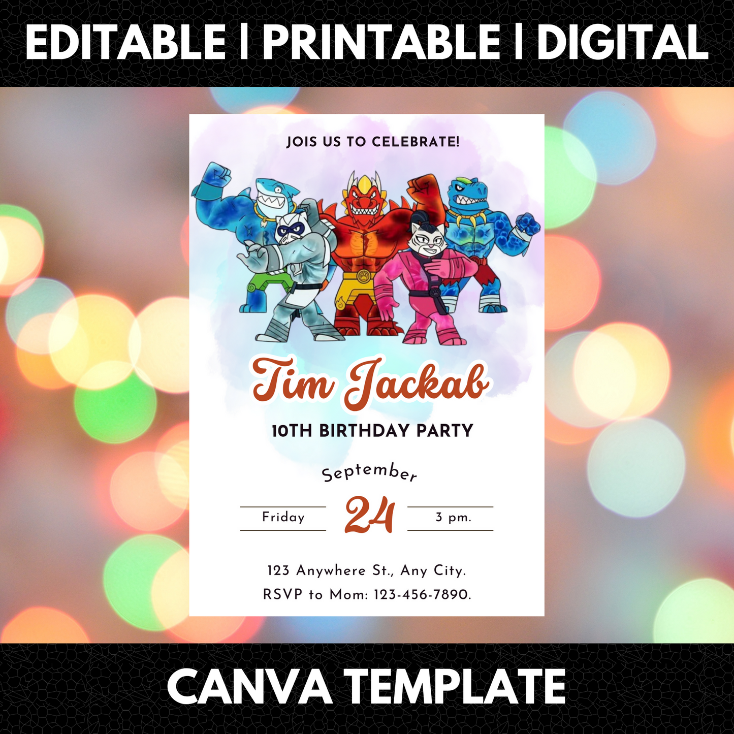 Goo Jit Zu Birthday Invitation Template