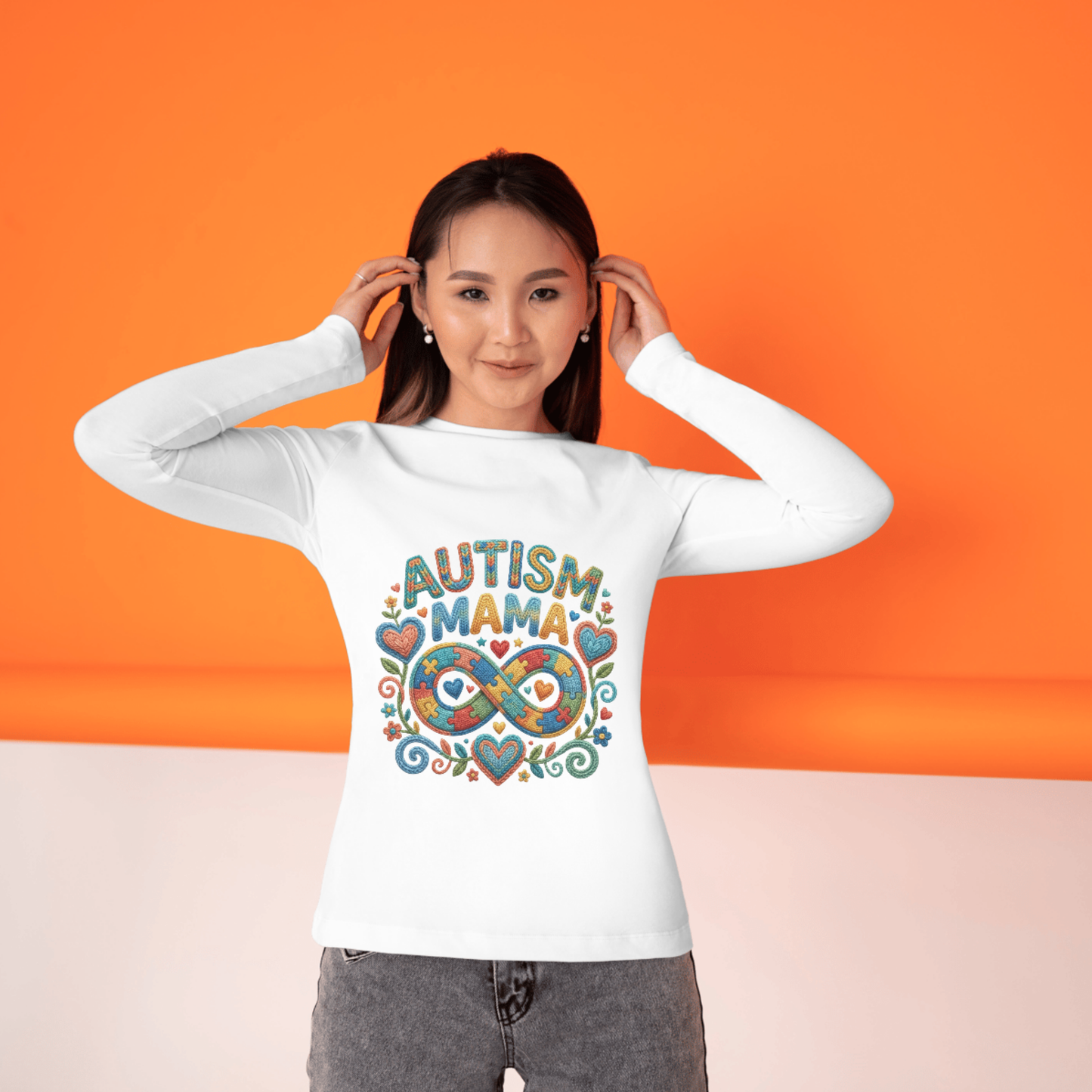 Autism Mama PNG | Autism Awareness Sublimation Design | Coquette Faux Yarn Designs CreativeRino