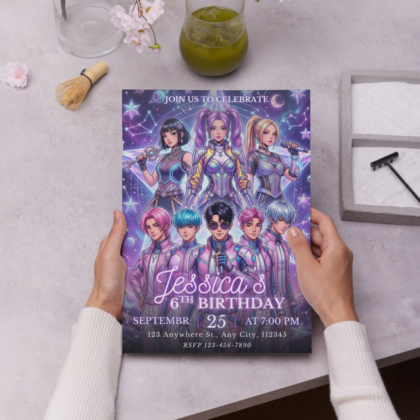 Kpop Demon Hunters Birthday Invite Template – Personalized Printable CreativeRino