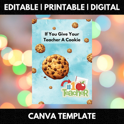 If You Give Your Teacher A Cookie Book Template - CreativeRino